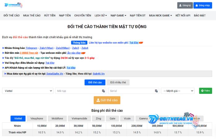 Trang web doithecao.vn